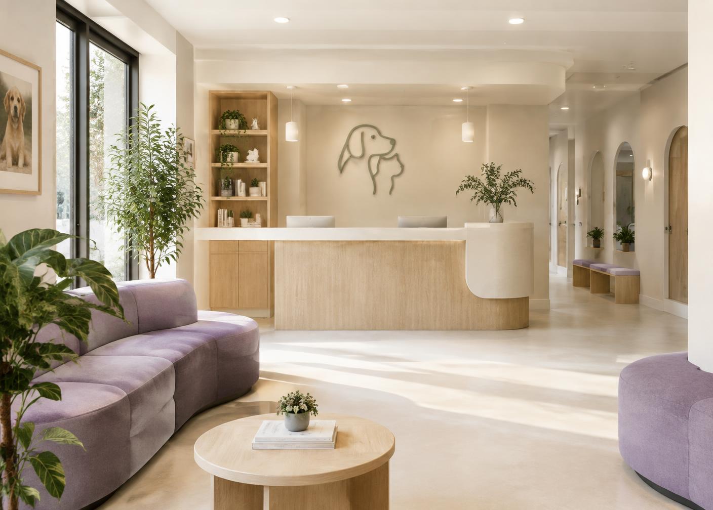 Calm, light-filled reception and waiting area