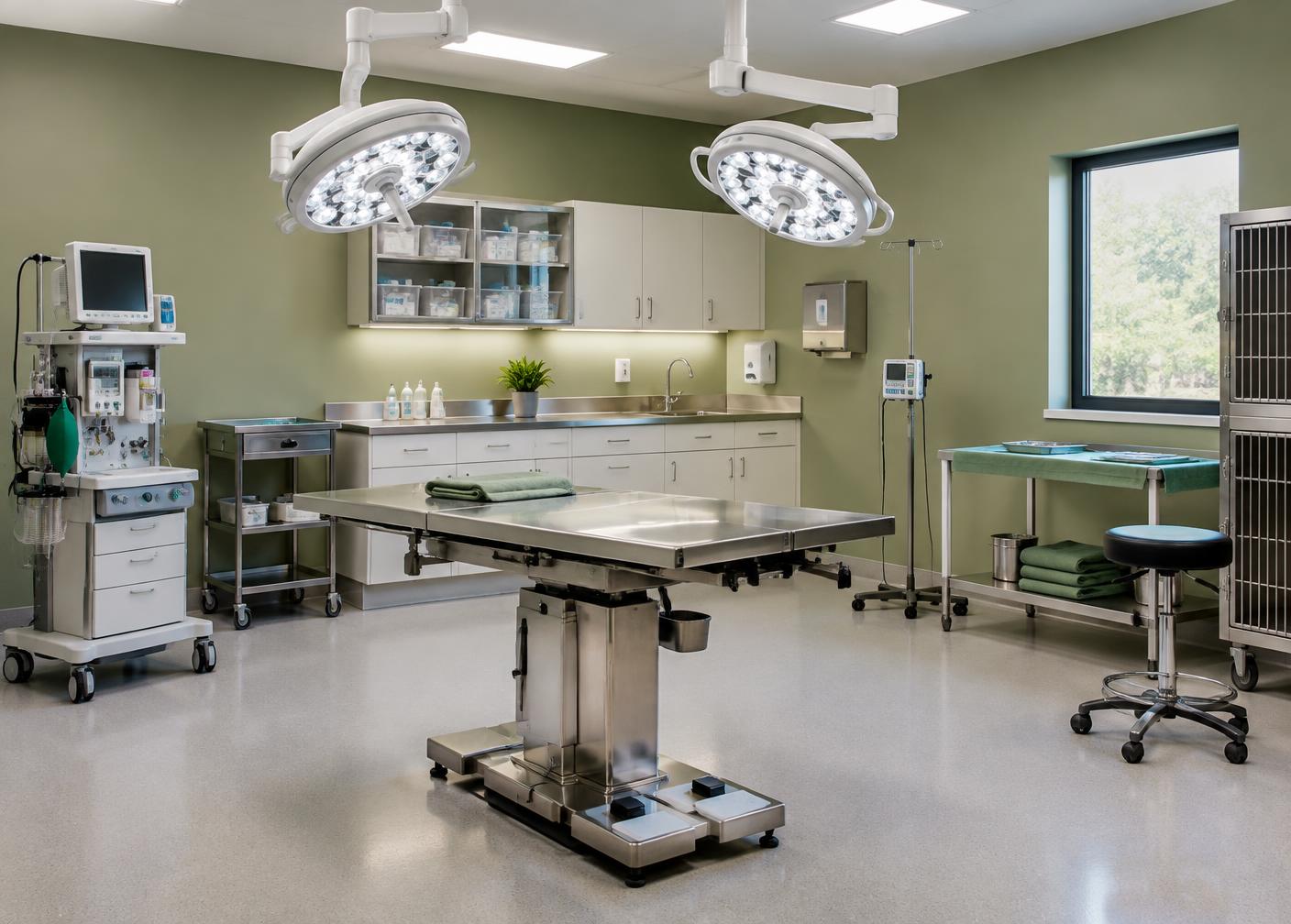 Clean surgical suite with monitored anaesthesia